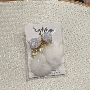Mary Kathryn Fluffy Glitter Drop Earrings